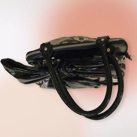 BLACK Patent‎ Bow Large Tote or Shoulder Bag NWT - Picture 5 of 12